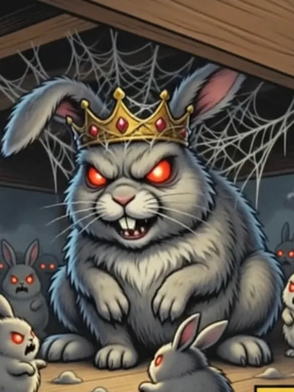 Illustration of The Dust Bunny King, the dust villain